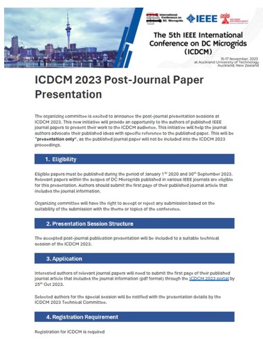 ICDCM 2023 Post Journal Paper Presentation ICDCM 2023 Post Journal Paper Presentation